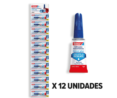  ADHESIVO INSTANTANEO 1 GR TESA TIRA X 12 UN 