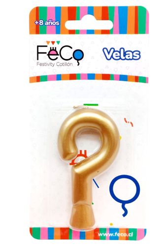  VELA CUMPLEA�OS N.  ? X 1 UN DORADA FECO 