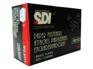  BROCHES METALICOS DORADOS 25MM X 100 UN SDI 