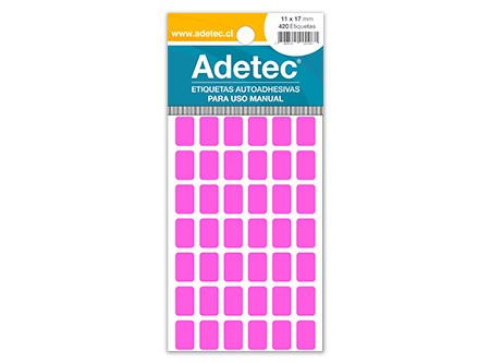  ETIQUETA ADH.FLUOR. 11X17 ADETEC ROSADA 