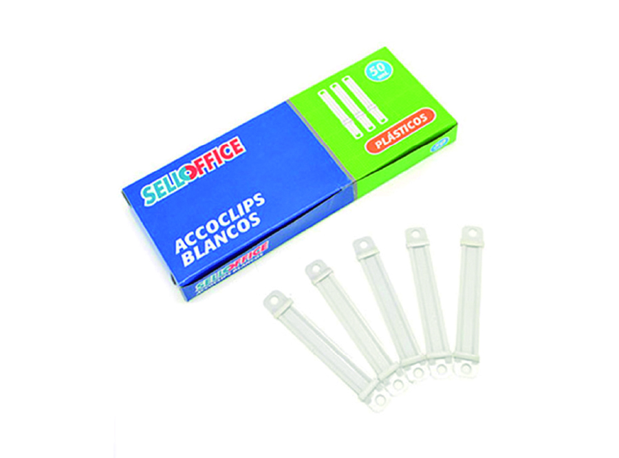  ACCOCLIPS PLASTICO BLANCO X 50 UN SELLOFFICE 