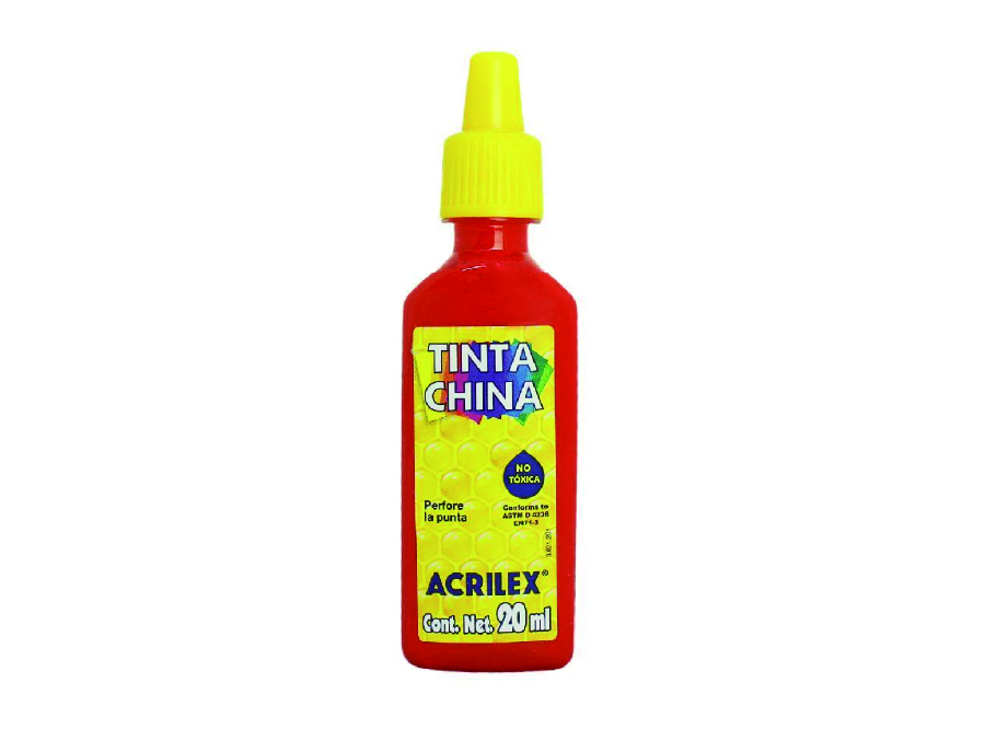  TINTA CHINA 20 ML. ACRILEX ROJA 