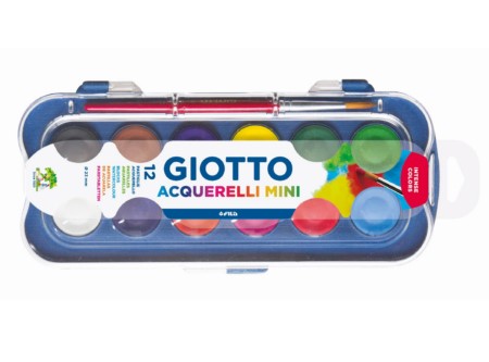  ACUARELA 12 COLORES 23ML + PINCEL GIOTTO 