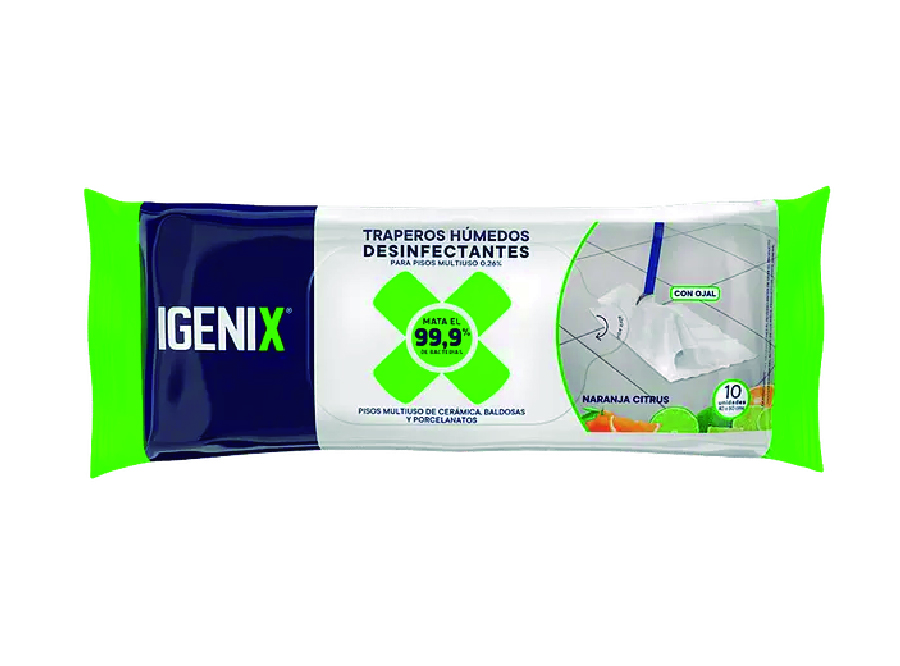  TRAPERO DESECHABLE PQ X 8 DESINF MANZAN/VDE IGENIX 