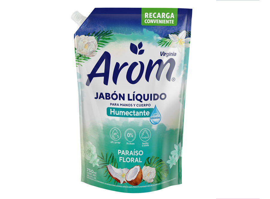  JABON LIQ. 750 ML. PARAISO FLORAL AROM DOYPACK 