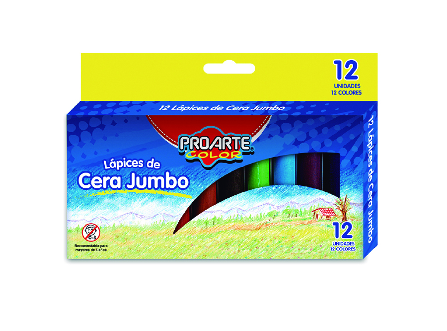  LAPIZ CERA  12 COLORES JUMBO PROARTE 