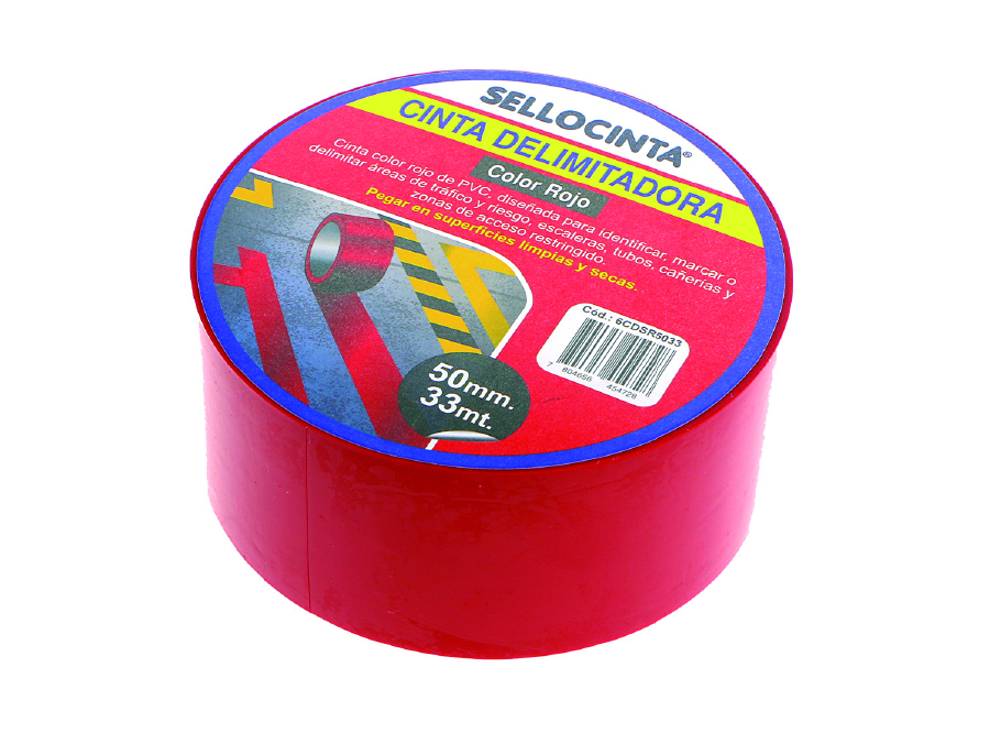  CINTA DELIMITADORA 50 X 33 MT ROJA SELLOCINTA 