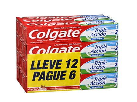  PASTA DENTAL  75 ML PACK 6X12 COLGATE TRIPLE ACCIO 