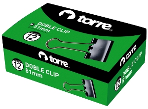  DOBLE CLIPS NEGROS  51MM DP X 12 UN TORRE 