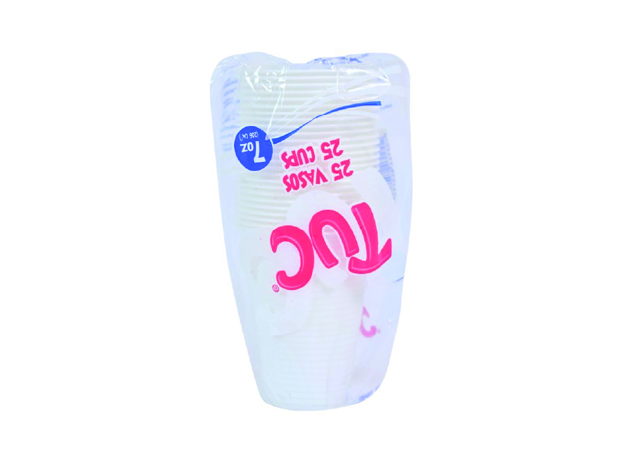  VASO BLANCO. 200ML.7 ONZ TUC PQ X 25 UN 
