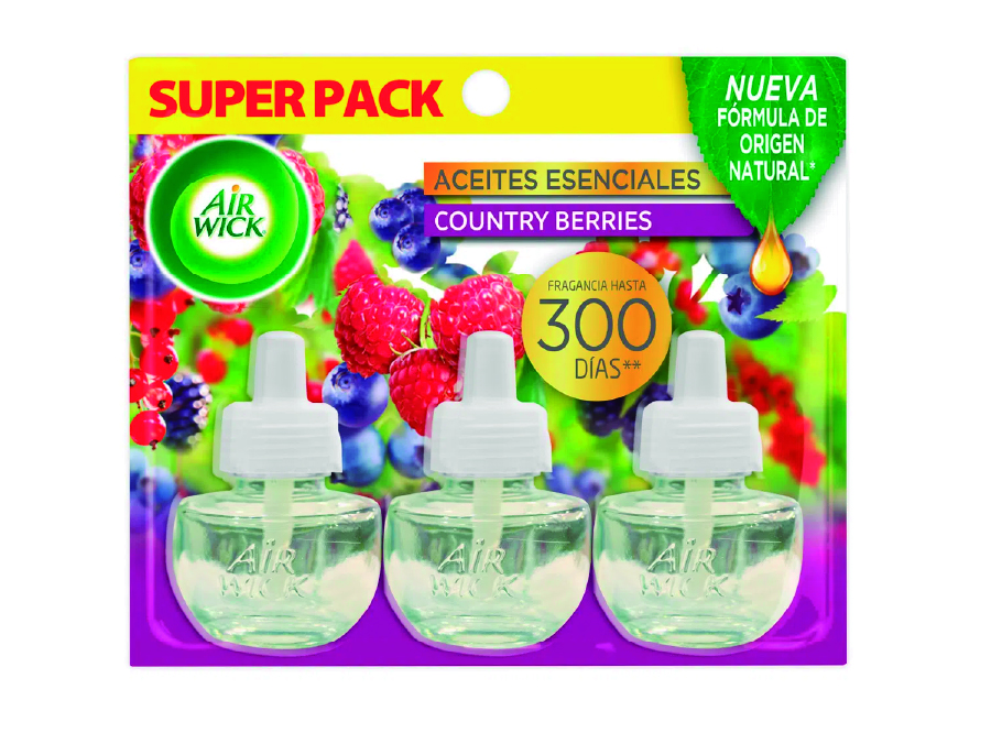  AMBIENTAL AIRWICK ELECT. RPTO BERRIES X 3 UN. 