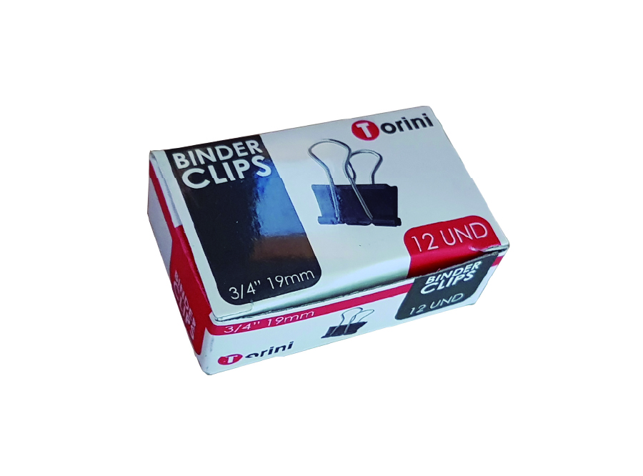  DOBLE CLIPS NEGROS  19MM DP X 12 UN 3/4 TORINI 