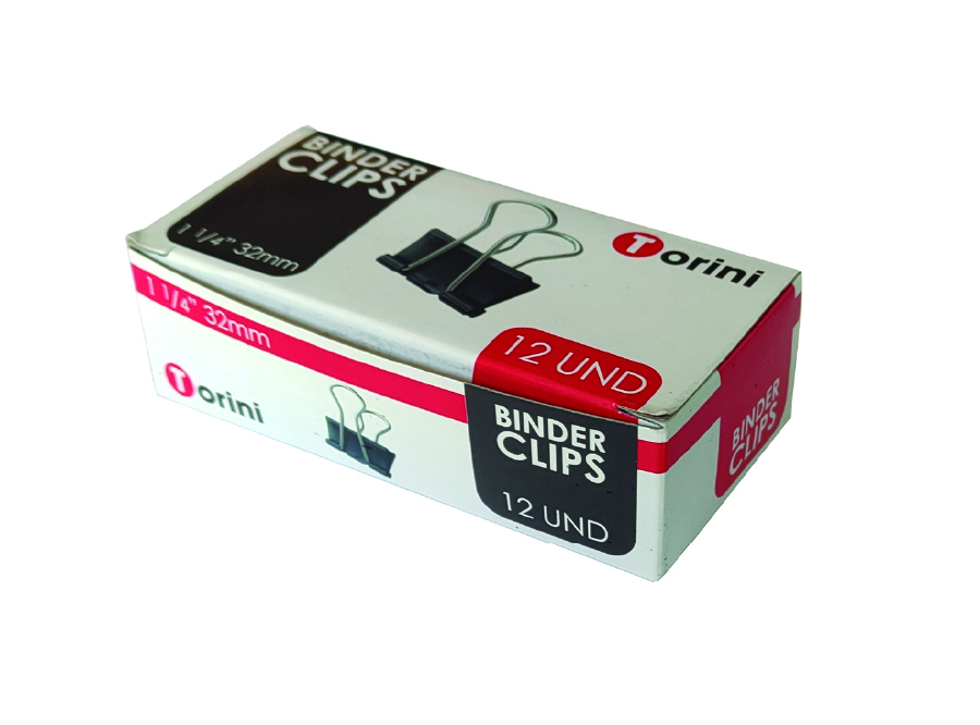  DOBLE CLIPS NEGROS  32MM DP X 12 UN 1.1/4 TORINI 