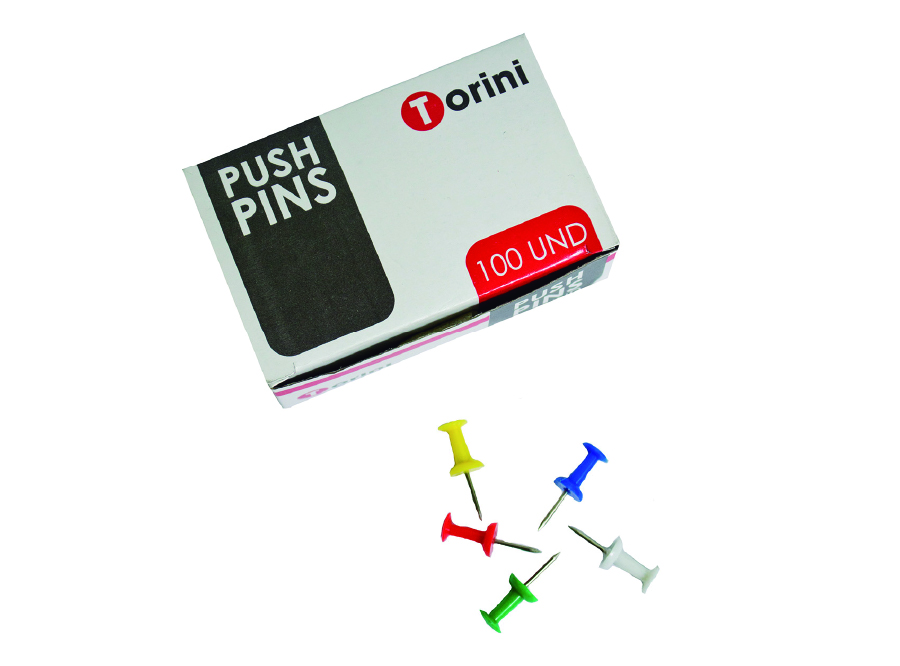  PUCH-PIN COLORES TORINI CAJA 100 UD. 