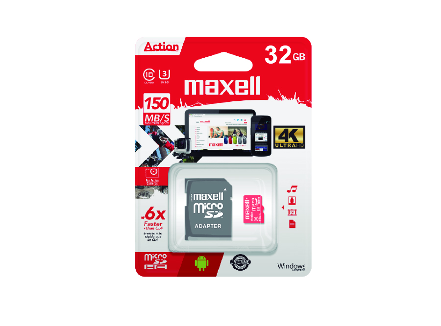  MEMORIA MICRO SDHC 32GB + ADAPT MAXELL CLASE 10 