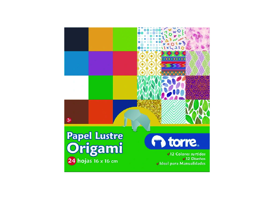  PAPEL LUSTRE BLOCK 16X16 24HJ ORIGAMI 12DISE� TORR 