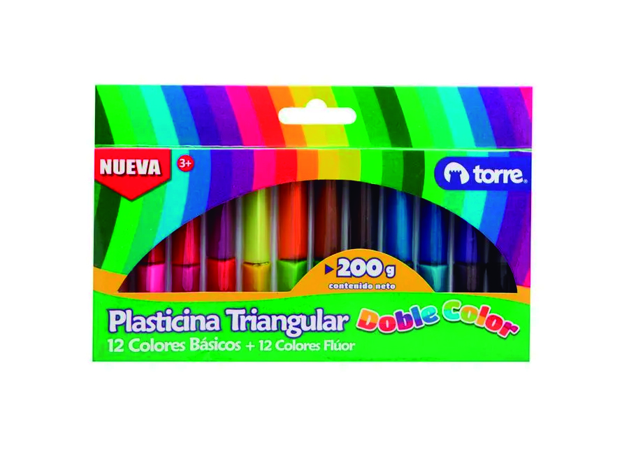  PLASTICINA 24 COLORES 12 BASIC.+ 12 FLUOR TORRE 