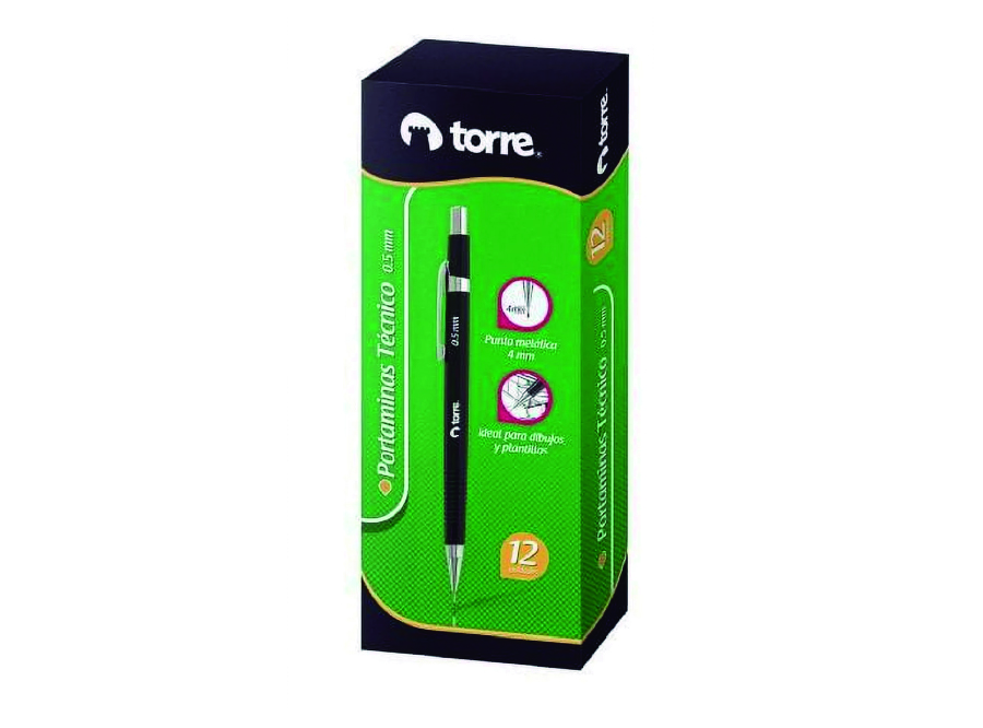  PORTAMINA 0.5MM TORRE METALICO NEGRO 