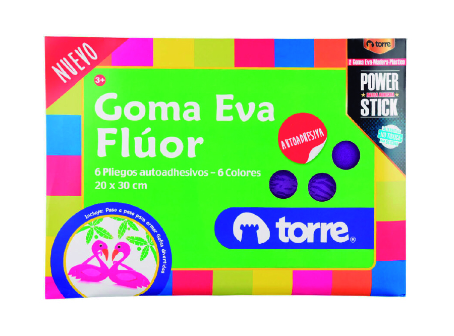  CARPETA ESC. GOMA EVA 6 HJ FLUOR ADHESIVA TORRE 