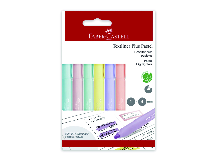  DESTACADOR FABER PASTEL X 6 UND 