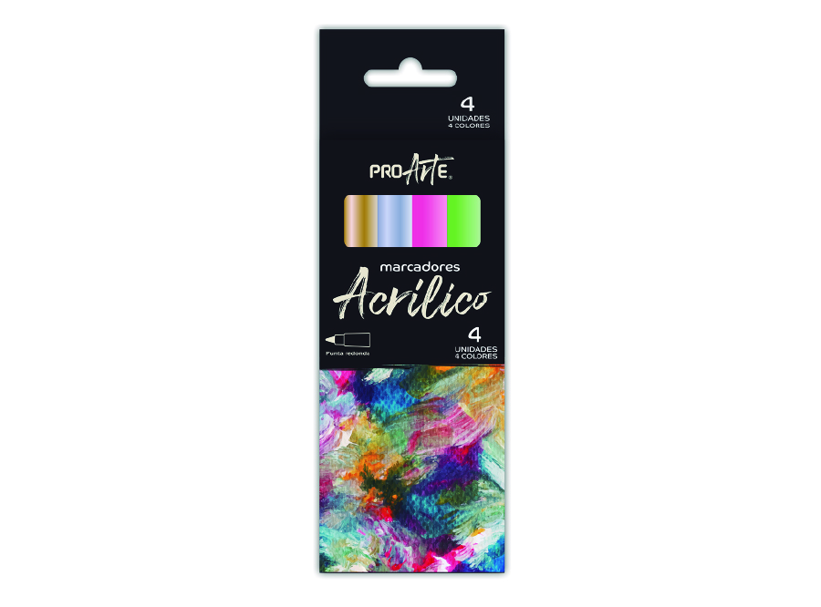  MARCADOR ACRILICO 4 UN 3MM PROARTE 