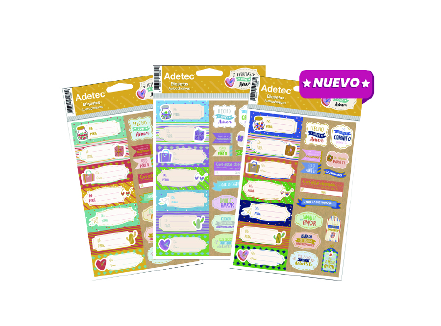  ETIQUETA ADH.PARA REGALOS DIS.SURT 20 UND ADETEC 