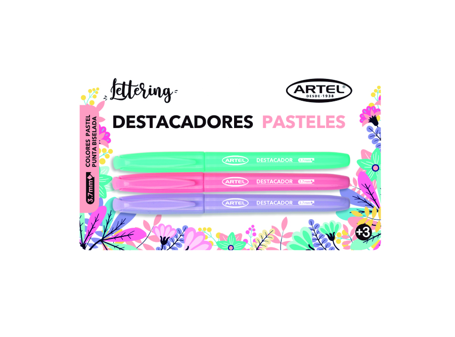  DESTACADOR PASTEL ARTEL DP X 3 COLORES 