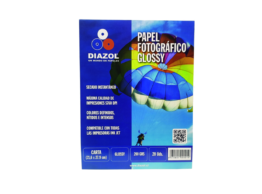 PAPEL FOTOG. ADHES.OFICIO HR 190/90GR 20HJ GLOSSY 