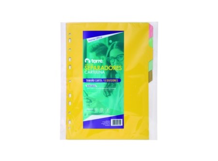  SEPARADOR CARTA  6 DIVIS COLOR TORRE 