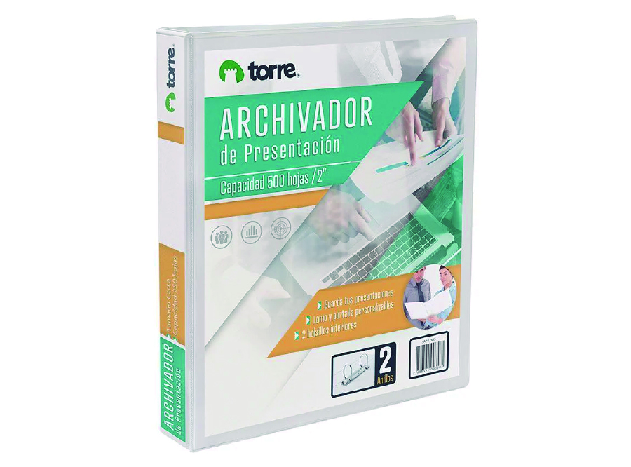  ARCHIVADOR A-4 C/PRE.2 AROS 2.0 BLANCO TORRE 