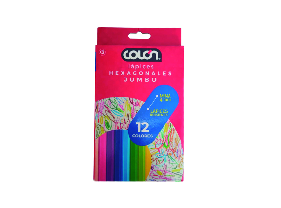  LAPIZ COLOR 12UN. JUMBO HEXAG. COLON 