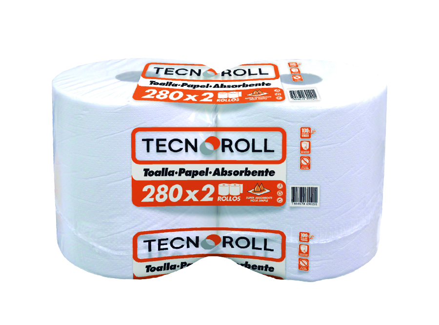  TOALLA PAPEL  2 ROLL.280 MT H/S TECNOPAPEL 