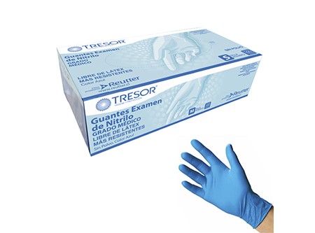  GUANTE EXAMEN S DP X 100UN NITRILO S/P TRESOR 