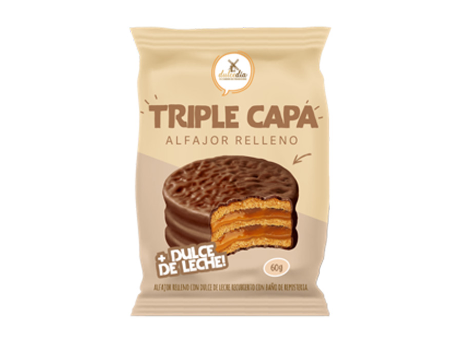  ALFAJOR 3 CAPAS CH/NEGRO X 24 UN X 60 GR DULCEDIA 