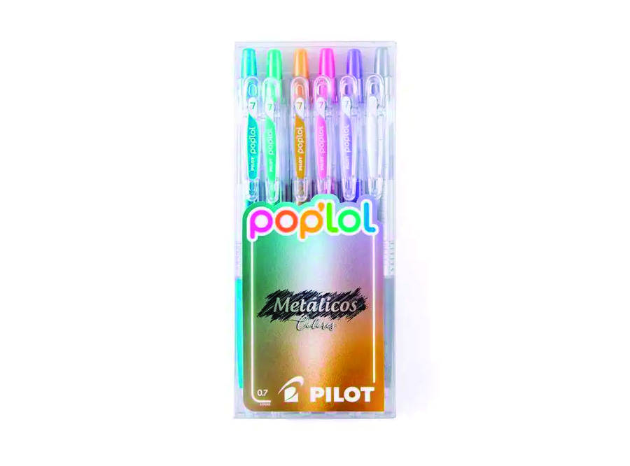  BOLIGRAFO GEL 0.7 METALIZADOS POP LOL X 6UN PILOT 