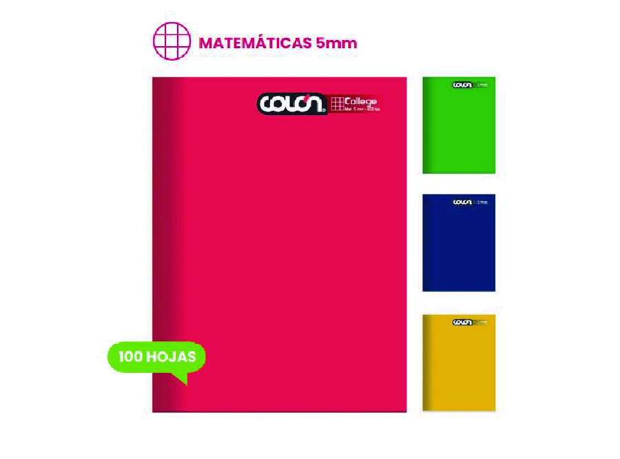  CUADERNO COLLEGE M5 100 HJ LISO COLON 