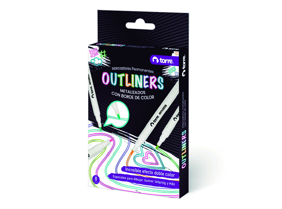  MARCADOR MULTIUSO COL.SURT X  8 UN METAL OUTLINER 