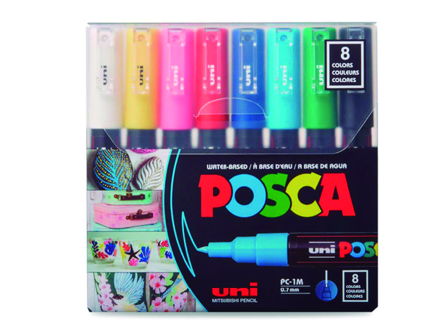  MARCADOR ACRILICO POSCA 1M SET 8 COLORES 