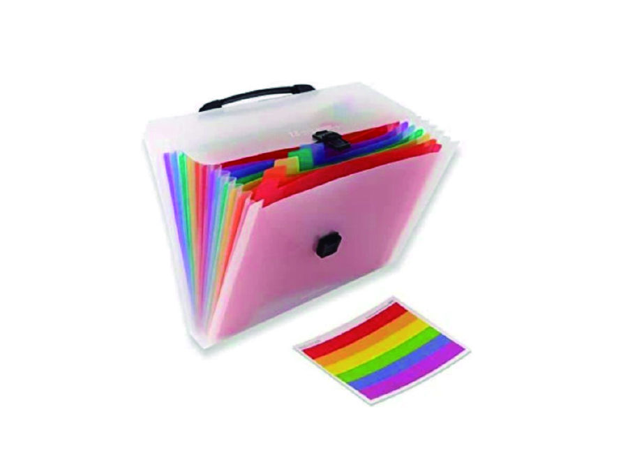  CARPETA FUELLE A4 12 POSC C/ELAST TRANSP SEP/COLOR 