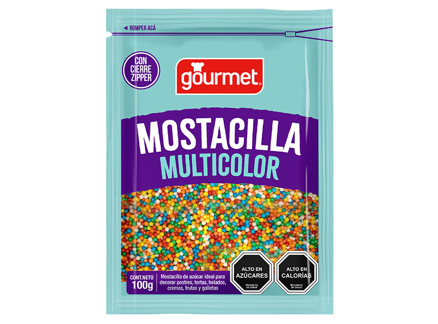  MOSTACILA MULTICOLOR 100 GR GOURMET 