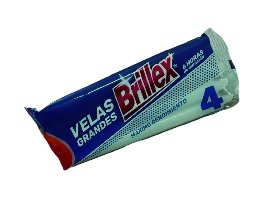  VELA BLANCA GRANDE PQ X 4 UN BRILLEX 