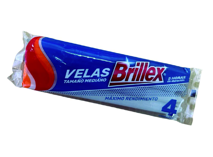  VELA BLANCA MEDIANA PQ X 4 UN BRILLEX 