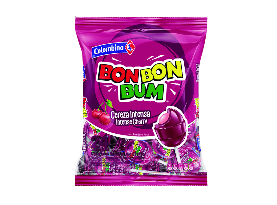  CHUPETE BON BON BUM CEREZA INTENSA X 24 UN COLOMBI 