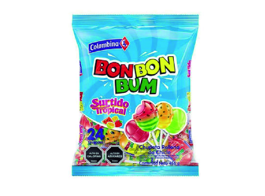  CHUPETE BON BON BUM SURTIDO TROPICAL X 24 UN COLOM 