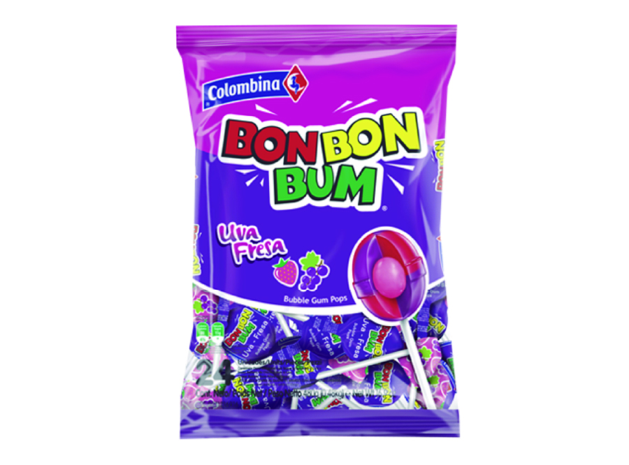  CHUPETE BON BON BUM UVA FRESCA X 24 UN COLOMBINA 
