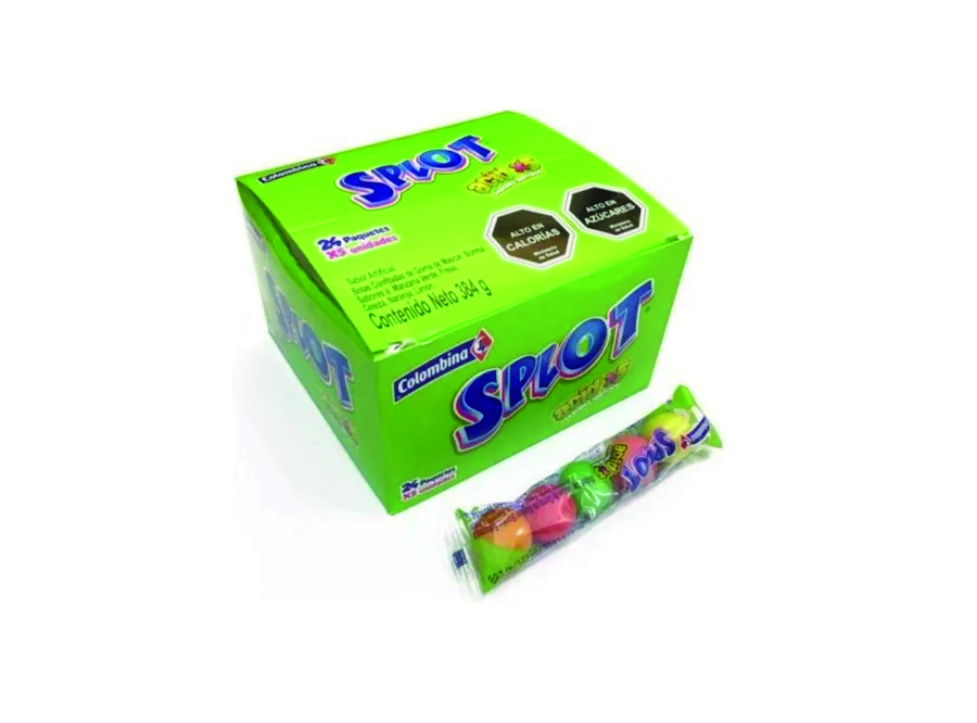  CHICLE SPLOT ACIDO 5 UN X 24 UN COLOMBINA 