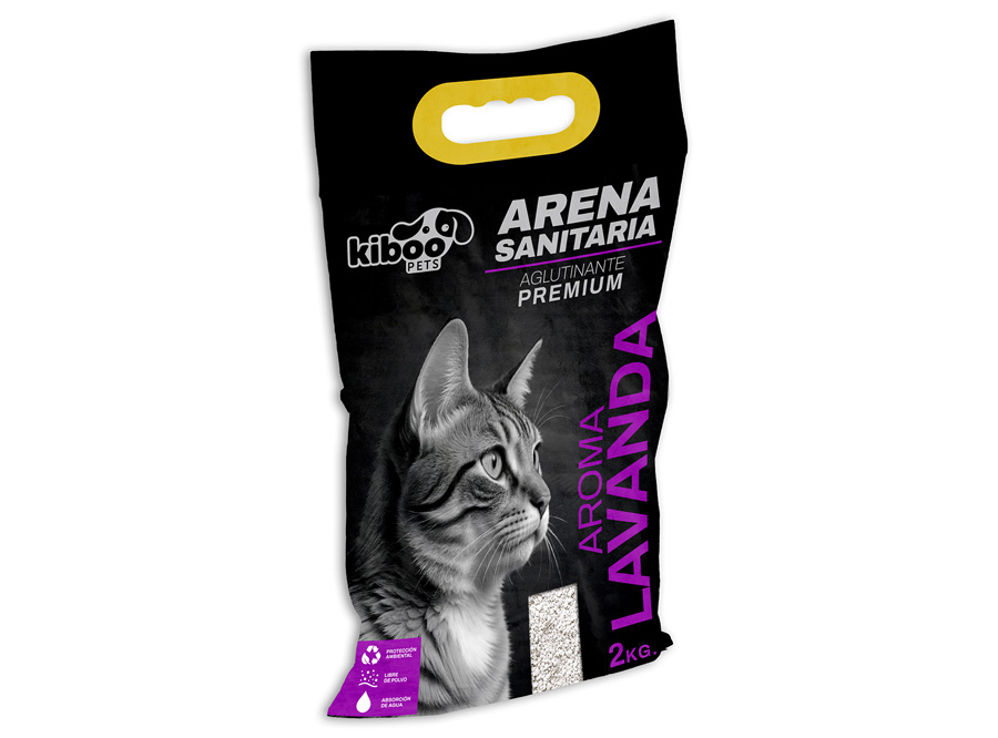 ARENA SANITARIA GATO 2KG KIBOO LAVANDA 