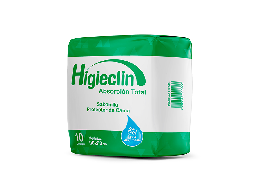  SABANILLA HIGIECLIN PREDOBLADA 90X60CM 10 UND 