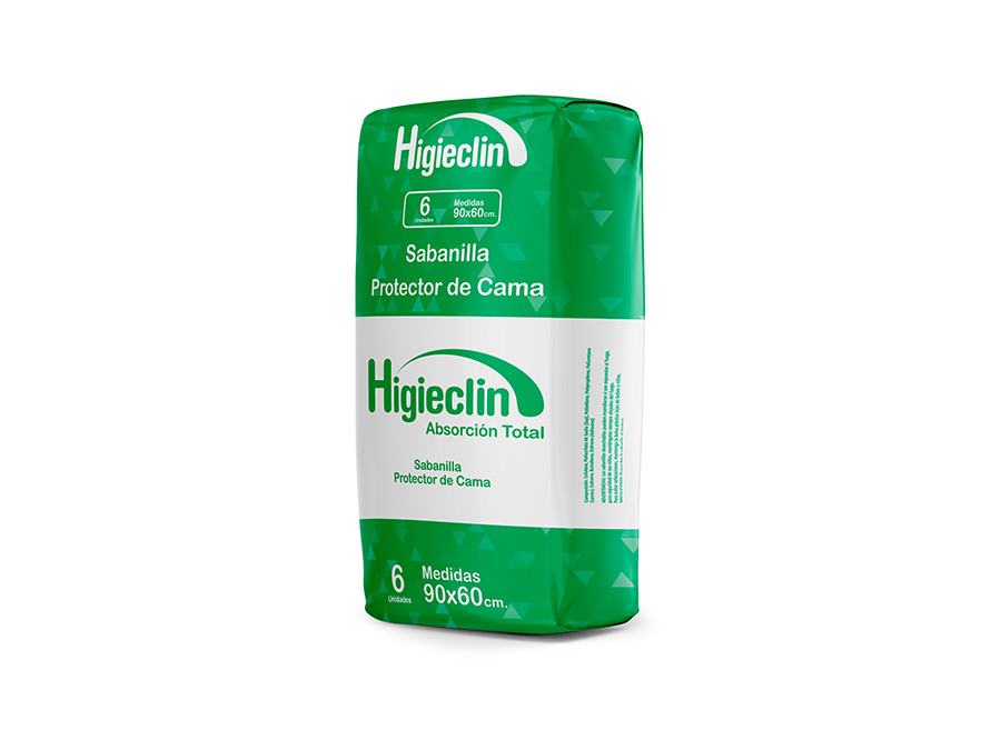 SABANILLA HIGIECLIN PREDOBLADA 90X60CM  6 UND 