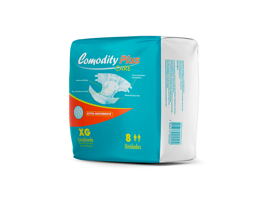  PANAL ADULTO X  8 UN COMODITY PLUS EXTRA GRANDE 